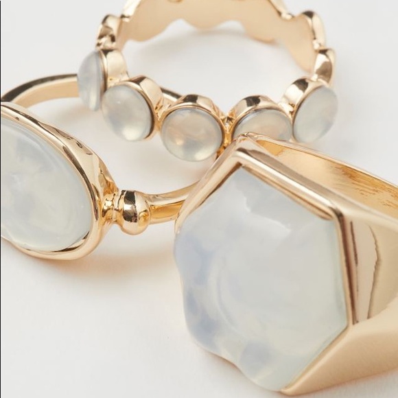 NWT Sandra Mansour x H&M 6-Pack Rings sz XS/S - Picture 4 of 8